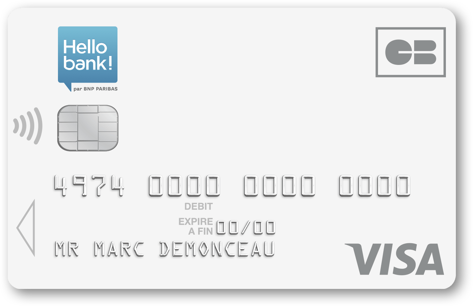 Représentation de la carte bancaire visa Hello One