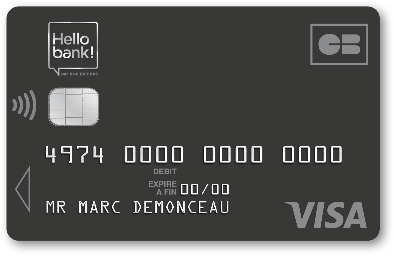 Représentation de la carte bancaire visa Hello Prime