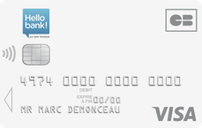 Représentation de la carte bancaire visa Hello One